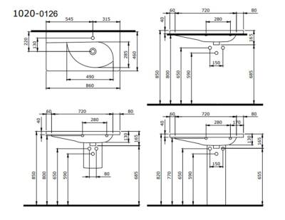 Bocchi Taormina Arch Etajerli Lavabo 86 Cm Parlak Siyah 1020-005-0126 - 3