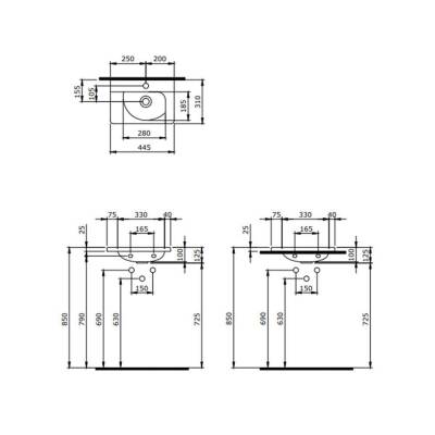 Bocchi Taormina Arch Lavabo 45 Cm Mat Gri 1015-006-0126 - 2