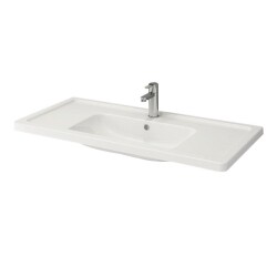 Bocchi Taormina Pro Etajerli Lavabo, 105 cm, Parlak Beyaz 1118-001-0126 - 1