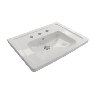 Bocchi Taormina Pro Etajerli Lavabo 3 Armatür Delikli Parlak Beyaz 65 Cm 1007-001-0127 - 1