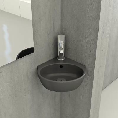 Bocchi Taromina Arch Köşe Lavabo 30 cm Mat Antrasit 1392-020-0126 - 1