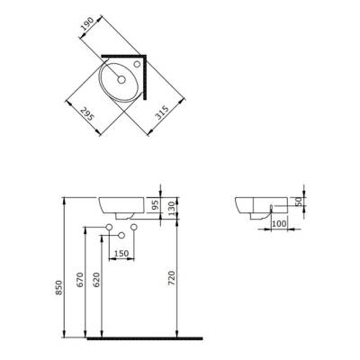 Bocchi Taromina Arch Köşe Lavabo 30 cm Mat Antrasit 1392-020-0126 - 2