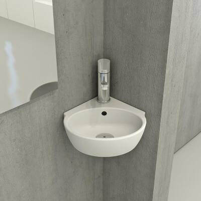 Bocchi Taromina Arch Köşe Lavabo 30 cm Mat Beyaz 1392-002-0126 - 1