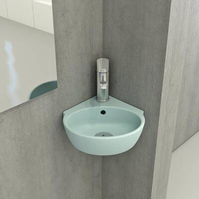 Bocchi Taromina Arch Köşe Lavabo 30 cm Mat Buz Mavi 1392-029-0126 - 1