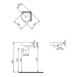 Bocchi Taromina Arch Köşe Lavabo 30 cm Mat Buz Mavi 1392-029-0126 - 2