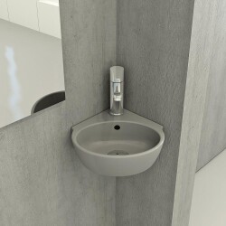 Bocchi Taromina Arch Köşe Lavabo 30 cm Mat Gri 1392-006-0126 - 1