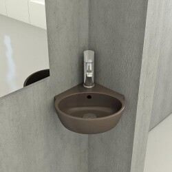 Bocchi Taromina Arch Köşe Lavabo 30 cm Mat Kahverengi 1392-025-0126 - 1