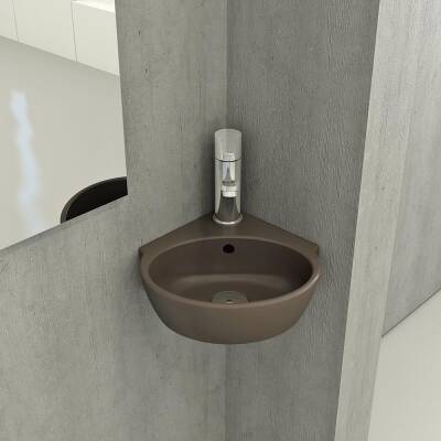 Bocchi Taromina Arch Köşe Lavabo 30 cm Mat Kahverengi 1392-025-0126 - 1