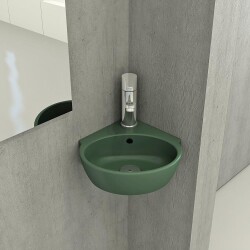 Bocchi Taromina Arch Köşe Lavabo 30 cm Mat Yeşil 1392-027-0126 - 1