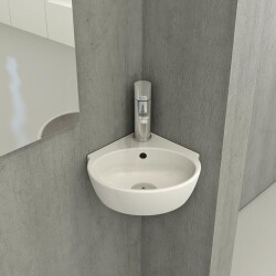 Bocchi Taromina Arch Köşe Lavabo 30 cm Parlak Beyaz 1392-001-0126 - 1