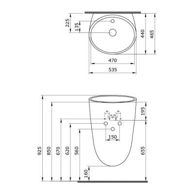 Bocchi Venezia Asma Monoblok Lavabo Mat Antrasit 1083-020-0126 - 3