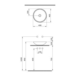 Bocchi Venezia Çanak Lavabo 40 cm Parlak Turuncu 1120-012-0125 - 3