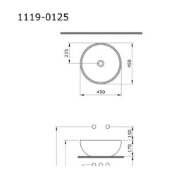 Bocchi Venezia Çanak Lavabo 45 cm Antrasit 1119-020-0125 - 2