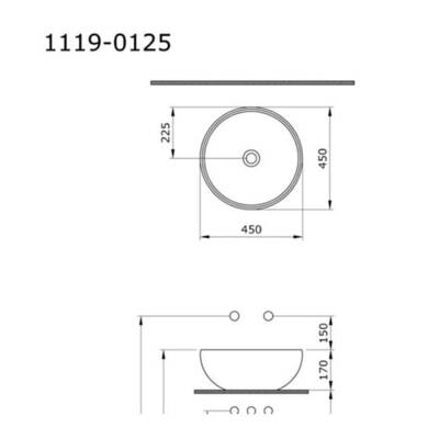 Bocchi Venezia Çanak Lavabo 45 cm Antrasit 1119-020-0125 - 2