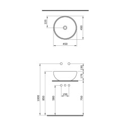 Bocchi Venezia Çanak Lavabo 45 cm Mat Somon 1119-032-0125 - 2