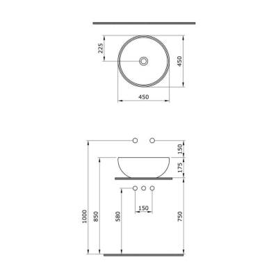 Bocchi Venezia Çanak Lavabo 45 cm Mat Somon 1119-032-0125 - 2