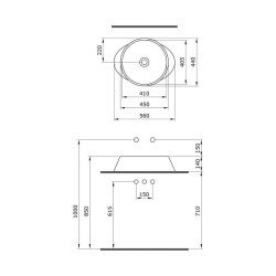 Bocchi Venezia Çanak Lavabo 56 cm Mat Antrasit 1010-020-0125 - 3