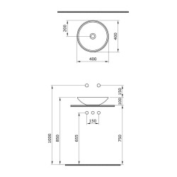 Bocchi Venezia Çanak Lavabo Mat Kahverengi 40 cm 1120-025-0125 - 3