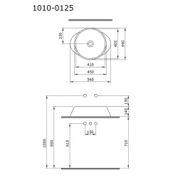 Bocchi Venezia Parlak Beyaz Çanak Lavabo 56 cm 1010-001-0125 - 2