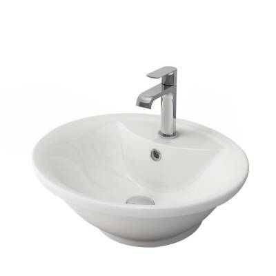 Bocchi Verona Batarya Banklı Çanak Lavabo, 50 cm, Parlak Beyaz 1046-061-0126 - 1