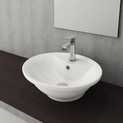 Bocchi Verona Batarya Banklı Çanak Lavabo, 50 cm, Parlak Beyaz 1046-061-0126 - 2