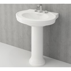 Bocchi Verona Lavabo Üç Armatür Delikli 70 Cm Parlak Beyaz 1047-061-0127 - 2