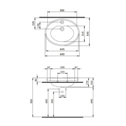 Bocchi Verona Lavabo Üç Armatür Delikli 70 Cm Parlak Beyaz 1047-061-0127 - 4