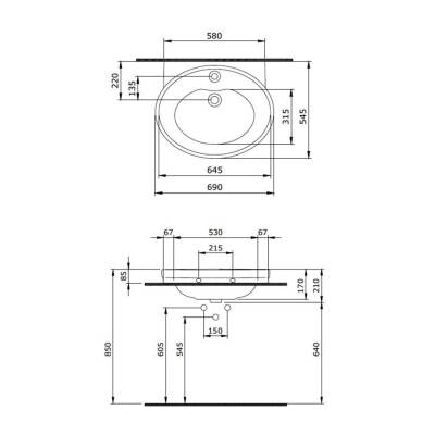 Bocchi Verona Lavabo Üç Armatür Delikli 70 Cm Parlak Beyaz 1047-061-0127 - 4