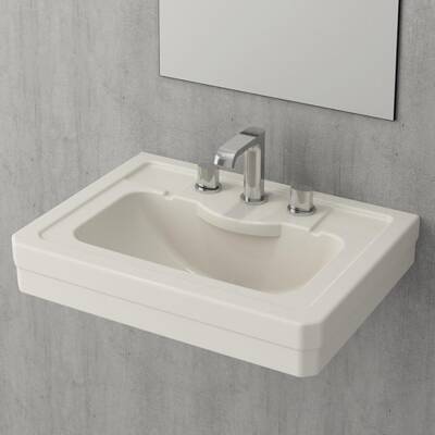 Bocchi Verona Üç Armatür Delikli Lavabo 61 cm Parlak Bisküvi 1041-014-0127 - 1