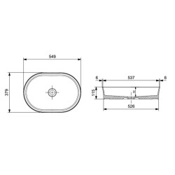 Bocchi Vessel Lavabo Oval Çanak 55x38 cm Mat Beyaz 1521-002-0125 - 2