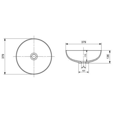 Bocchi Vessel Lavabo Yuvarlak Çanak 38 cm Mat Kahverengi 1494-025-0125 - 2