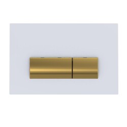 Bocchi Vivente Gömme Rezervuar Kumanda Paneli Metal Cam Beyaz Altın 8200-0160 - 1