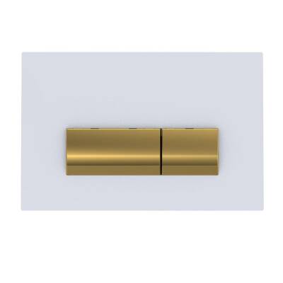 Bocchi Vivente Gömme Rezervuar Kumanda Paneli Metal Cam Beyaz Altın 8200-0160 - 1