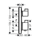 HansGrohe Ecostat Square Termostat Ankastre Montaj, 2 Çıkış İçin  - 15714670