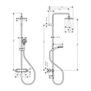 HansGrohe Vernis Shape Duş Kolonu 230 1Jet, Ecosmart, Duş Termostatı İle Proje Paketi (2'Li) - 26287000