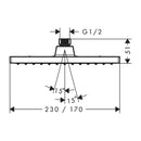 HansGrohe Vernis Shape Tepe Duşu 230 1Jet Proje Paketi (12'Li) - 26579000
