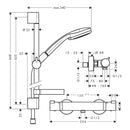 HansGrohe Croma 100 Aplike Duş Sistemi Multi, Ecostat Comfort Termostat Ve 90 Cm Duş Barı İle - 27085000