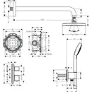 HansGrohe Croma E Duş Sistemi 280 1Jet Ecostat E İle - 27953000