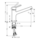 HansGrohe Talis M52 Tek Kollu Eviye Bataryası 170, 1Jet - 32851000