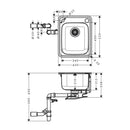 HansGrohe S41 S412 - F340 Gömme Eviye 340 - 43334800