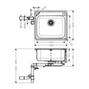 HansGrohe S41 S412 - F500 Gömme Eviye 500 - 43336800