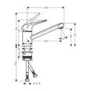 HansGrohe Focus M42 Tek Kollu Eviye Bataryası 100, 1Jet - 71808800