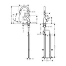 HansGrohe Focus M42 Tek Kollu Eviye Bataryası 220, Çekilebilir El Duşu, 2Jet, Sbox - 71820000