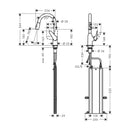 HansGrohe Focus M42 Tek Kollu Eviye Bataryası 180, Çekilebilir El Duşu, 2Jet, Sbox - 71821800