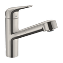 HansGrohe Focus M42 Tek Kollu Eviye Bataryası 150, Çekilebilir Gaga, 1Jet, Sbox - 71829800