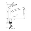 HansGrohe Logis M31 Tek Kollu Eviye Bataryası 160, Eco, 1Jet - 71860000