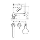 HansGrohe Talis S 3 - Delikli Küvet Kenarı Tek Kollu Banyo Bataryası - 72417000