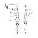HansGrohe Talis Select M51 Tek Kollu Eviye Bataryası 300, Eco, 1Jet - 72825000