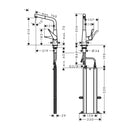 HansGrohe Metris M71 Tek Kollu Eviye Bataryası 320, Çekilebilir Gaga, 1Jet, Sbox - 73812000