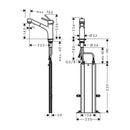 HansGrohe Talis M52 Tek Kollu Eviye Bataryası 170, Çekilebilir El Duşu, 2Jet, Sbox - 73860800